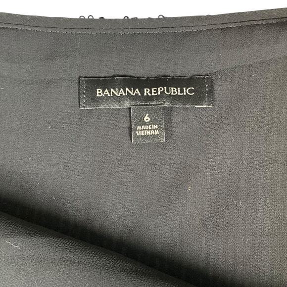 Banana Republic Size 6 Black Sequin Mini Skirt Side Zip Double Lined Holiday - Picture 8 of 10
